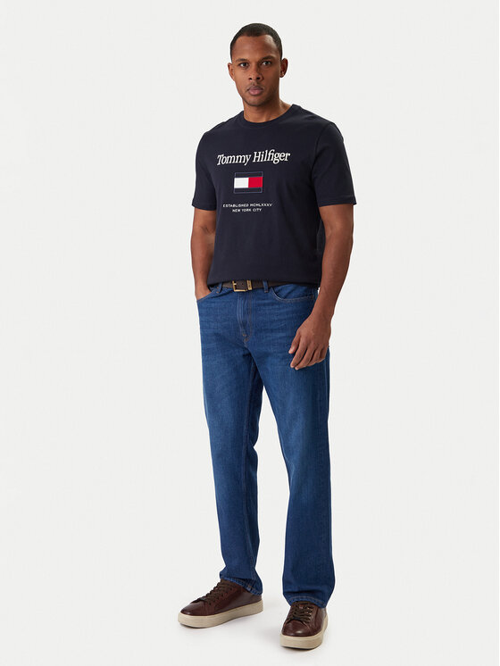 Tommy Hilfiger Tommy Hilfiger Camiseta Embro Flag MW0MW42736 Azul marino Regular Fit