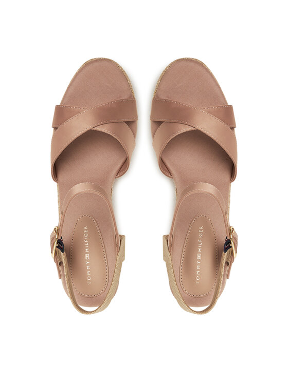 Tommy Hilfiger Espadrilky Tommy Hilfiger Satin High Wedge Espadrille FW0FW08602 Ružová