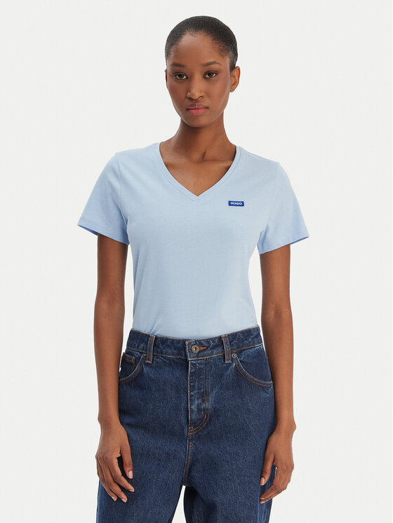 HUGO HUGO Футболка Classic 50513667 Світло-синій Slim Fit