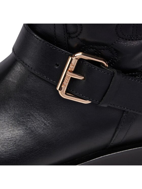 TWINSET Kozačky ve vojenském stylu TWINSET 232TCT058 Černá