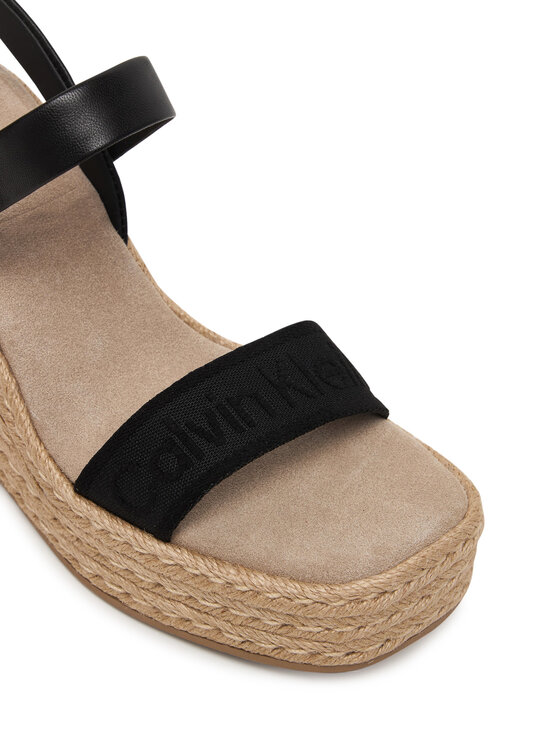 Calvin Klein Espadryle Calvin Klein Wedge Espad 70 Webbing Lth HW0HW02901 Czarny