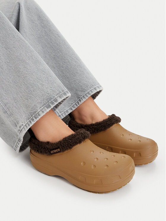 Crocs Šľapky Crocs Classic Lined Shorty 211380 Hnedá