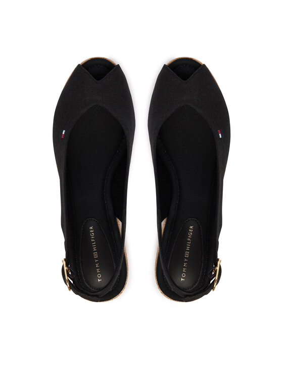 Tommy Hilfiger Espadrile Tommy Hilfiger Mid Wedge Espad Slingback FW0FW09228 Crna