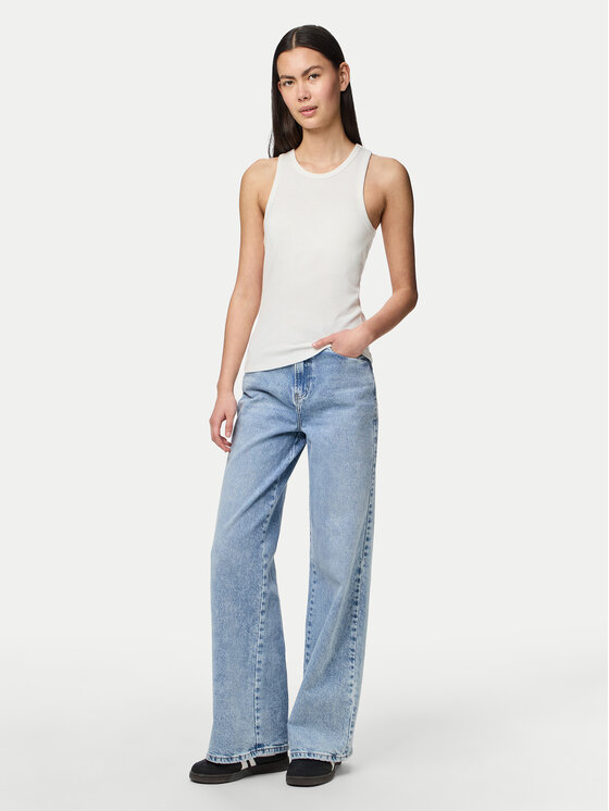 Pieces Pieces Топ Ruka 17133673 Білий Slim Fit
