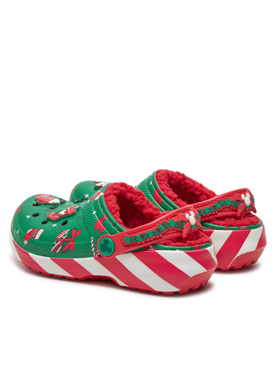 Crocs Шльопанці Crocs Classic Mickey Xmass Lined Clog K 210814 Зелений