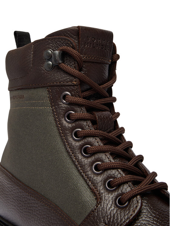 Tommy Hilfiger Trzewiki Tommy Hilfiger Corporate Casual Mix W Wpm Boot FM0FM05988 Brązowy ciemny