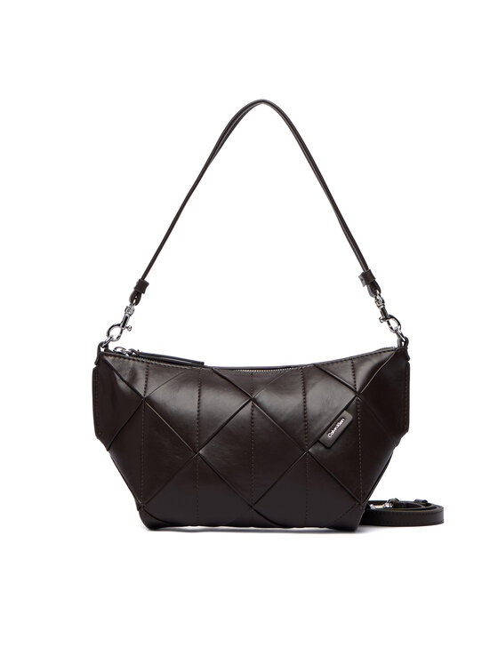 Calvin Klein Ročna torba Calvin Klein Woven Shoulder Bag LV04F3546G Rjava