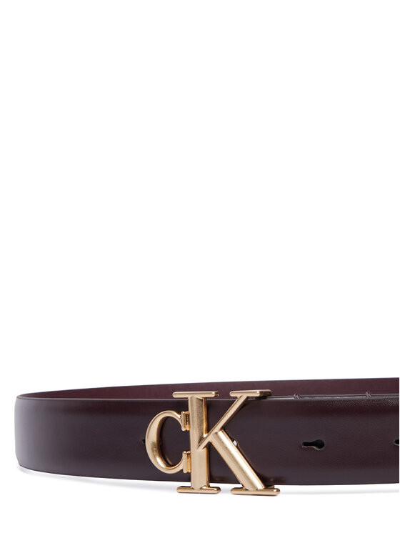 Calvin Klein Дамски колан Calvin Klein Round Ck Buckle 30Mm Belt Smooth LV04F7074G Бордо