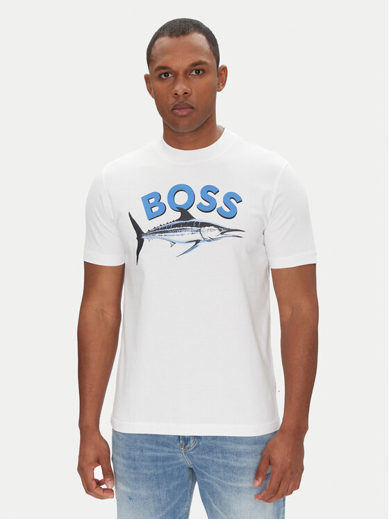 BOSS BOSS Majica Bossfish 50539196 Écru Regular Fit