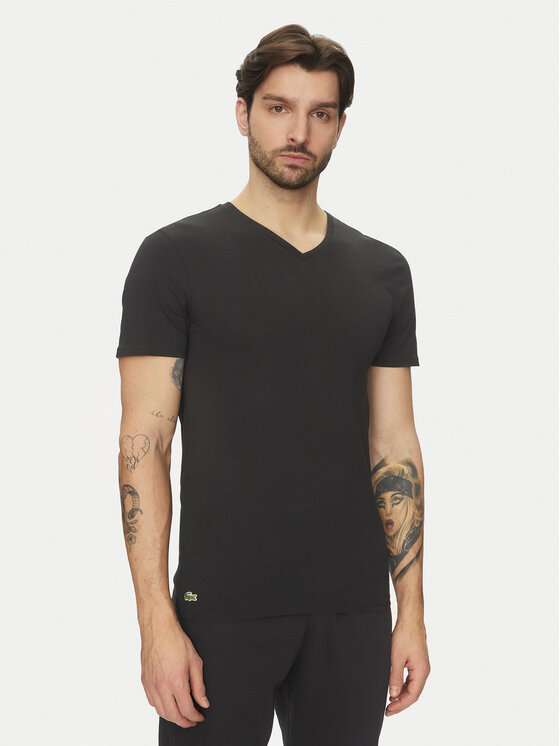 Lacoste Lacoste Комплект футболок TH9008 Чорний Slim Fit