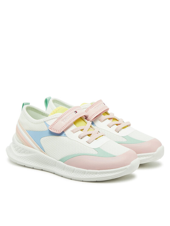 Tommy Hilfiger Сникърси Tommy Hilfiger Low Cut Lace-Up/Velcro Sneaker T1A9-33755-1697 S Цветен
