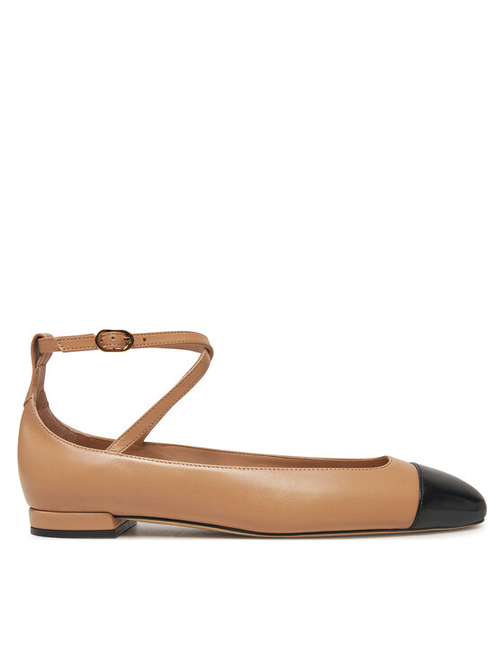 Stuart Weitzman Balerinke Stuart Weitzman Eden Atrap Flat SJ720 Bež
