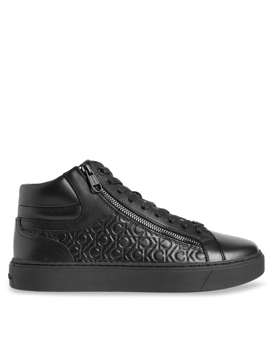 Calvin Klein Laisvalaikio batai Calvin Klein High Top Lace Up W/Zip Mono HM0HM01180 Juoda