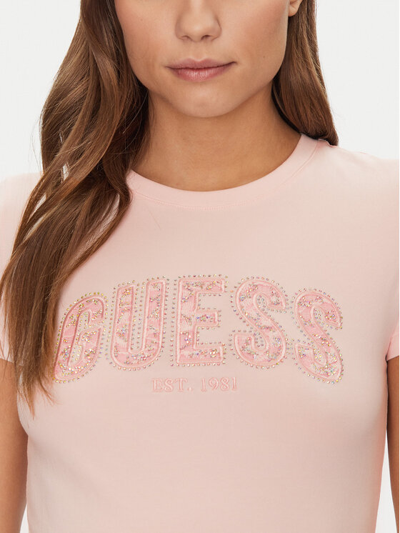 Guess Guess Футболка W5GI04 J1314 Рожевий Slim Fit