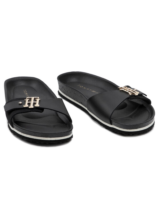 Tommy Hilfiger Šlepetės Tommy Hilfiger Th Molded Footbed Sandal FW0FW05622 Juoda