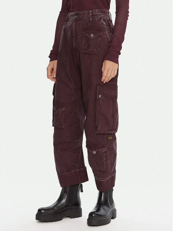 G-STAR G-Star Raw Штани з тканини Cargo 3D D27025-D388 Фіолетовий Boyfriend Fit
