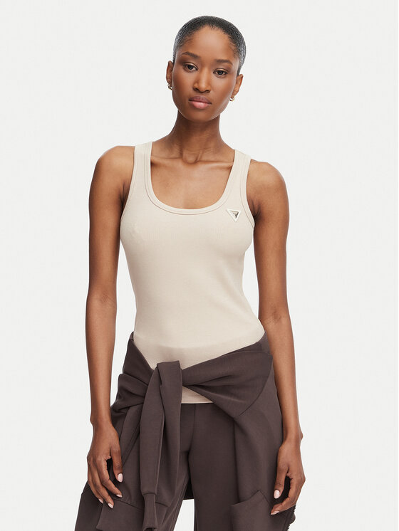 Guess Guess Top V4YP06 K8RT2 Bež Slim Fit
