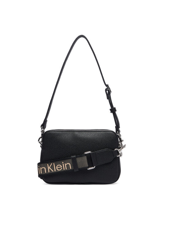 Calvin Klein Дамска чанта Calvin Klein Webbing 2X Strap Camera Bag LV04F3656G Черен