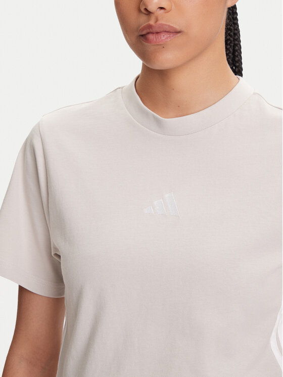 adidas adidas Футболка Essentials 3-Stripes JE1237 Бежевий Regular Fit