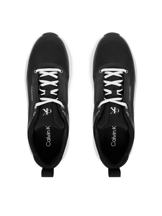 Calvin Klein Snīkeri Calvin Klein Chunky Runner Laceup Mix Aop YW0YW02077 Melns