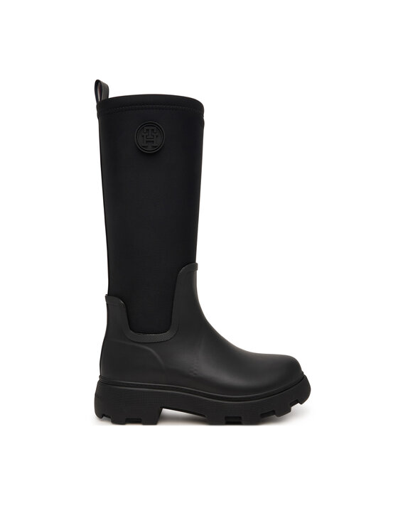 Tommy Hilfiger Botas de agua Tommy Hilfiger Th Stamp Warm Knee Rain Boot FW0FW09678 Negro