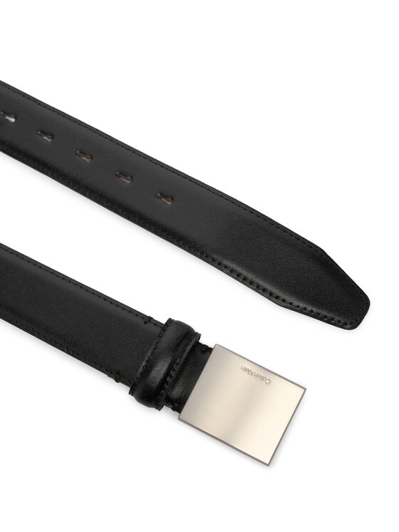 Calvin Klein Pasek Męski Calvin Klein Logo Plaque Smooth 32Mm LV04D7030G Czarny
