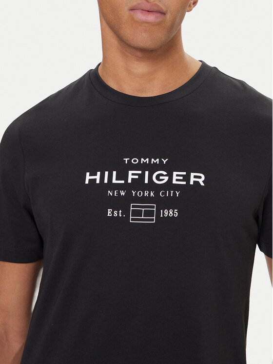 Tommy Hilfiger Tommy Hilfiger Camiseta Stack Graphic MW0MW40002 Negro Regular Fit