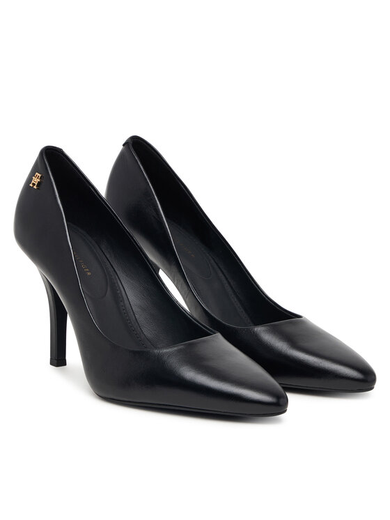 Tommy Hilfiger Обувки на ток Tommy Hilfiger High Heel Court Leather Shoe FW0FW09527 Черен
