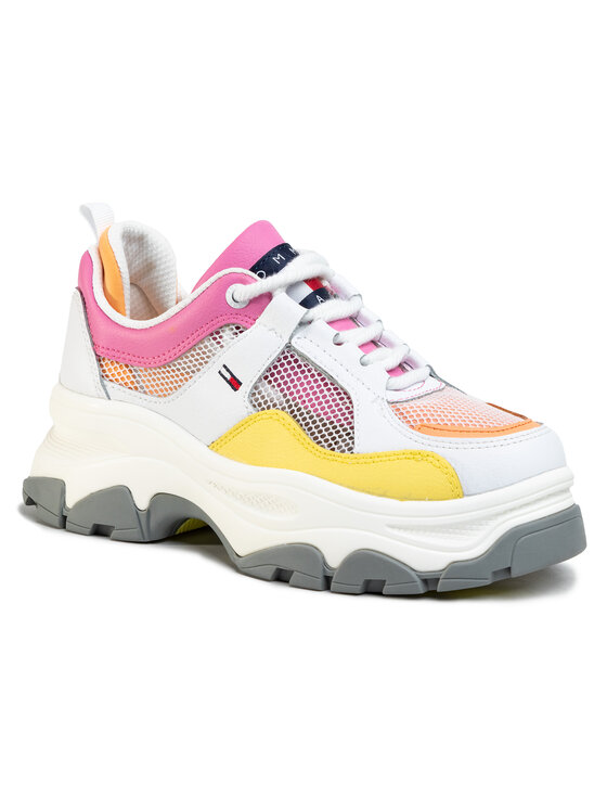 Tommy Jeans Sneakersy Tommy Jeans Recycled Mesh Flatform Shoe EN0EN00808 Bílá