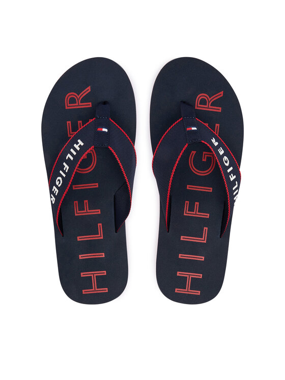 Tommy Hilfiger Šlepetės per pirštą Tommy Hilfiger Sporty Hilfiger Beach Sandal FM0FM05913 Tamsiai mėlyna