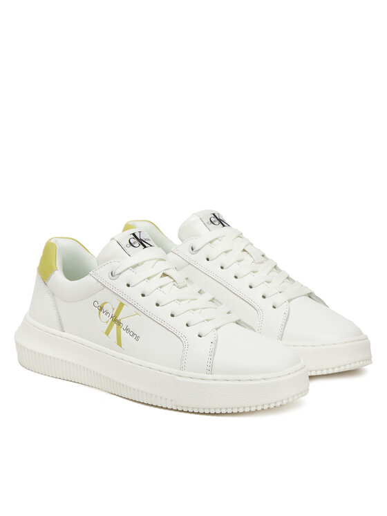 Calvin Klein Jeans Laisvalaikio batai Calvin Klein Jeans Chunky Cupsole Laceup Mon Lth YW0YW00823 Balta