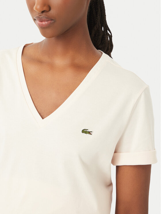 Lacoste Lacoste Футболка TF7300 Кремовий Regular Fit