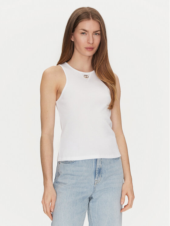 TWINSET TWINSET Топ 251TP2550 Білий Slim Fit