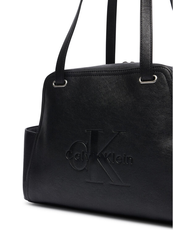 Calvin Klein Geantă Calvin Klein Pockets Monologo Tote LV04F3689G Negru