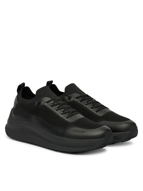 Calvin Klein Laisvalaikio batai Calvin Klein Chunky Runner Lace Up Sock Knit YM0YM01457 Juoda