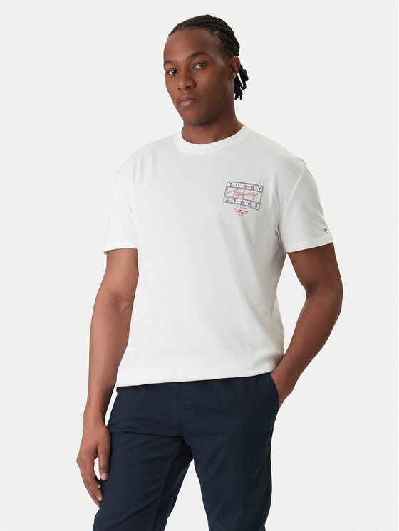 Tommy Jeans Tommy Jeans Camiseta DM0DM22319 Écru Regular Fit
