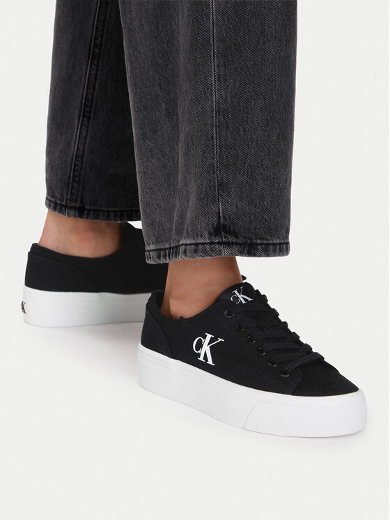Calvin Klein Jeans Teniși Calvin Klein Jeans Vulc Flatform Low Cv Mg YW0YW01763 Negru