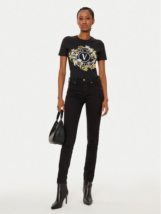 Versace Jeans Couture Versace Jeans Couture Футболка 78HAHC01 Чорний Regular Fit