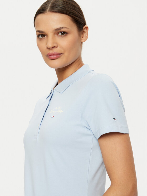 Tommy Hilfiger Tommy Hilfiger Polo majica WW0WW43930 Svetlo modra Slim Fit