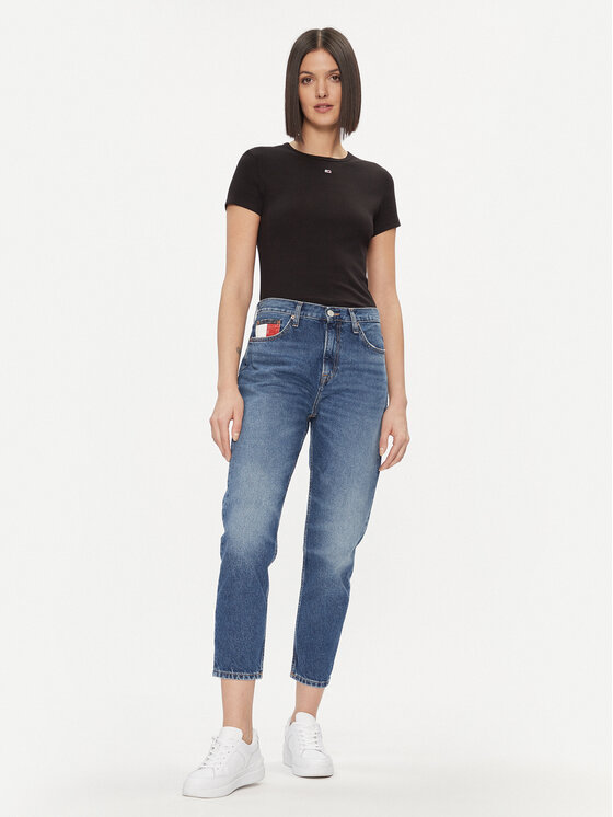 Tommy Jeans Tommy Jeans T-shirt Essential DW0DW17383 Crna Slim Fit