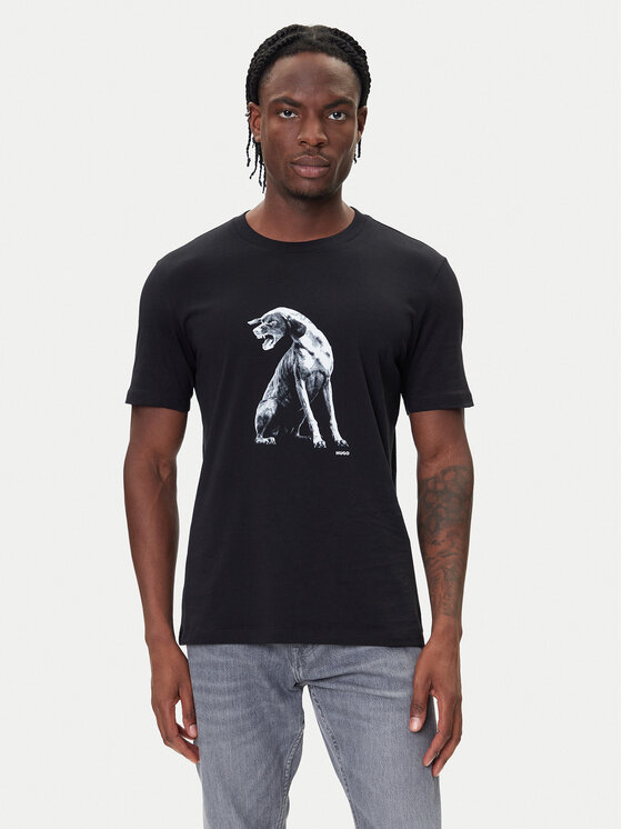HUGO HUGO Camiseta Didug 50548557 Negro Regular Fit