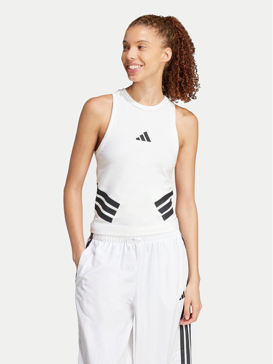 adidas adidas Τοπ Future Icons 3-Stripes JC5419 Λευκό Slim Fit