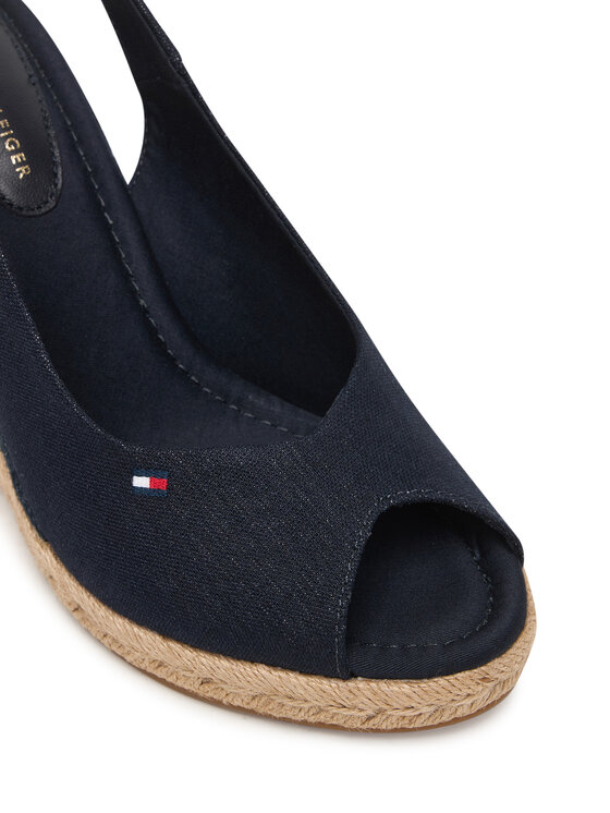 Tommy Hilfiger Espadryle Tommy Hilfiger Flag High Wedge Espad Slingback FW0FW09343 Granatowy