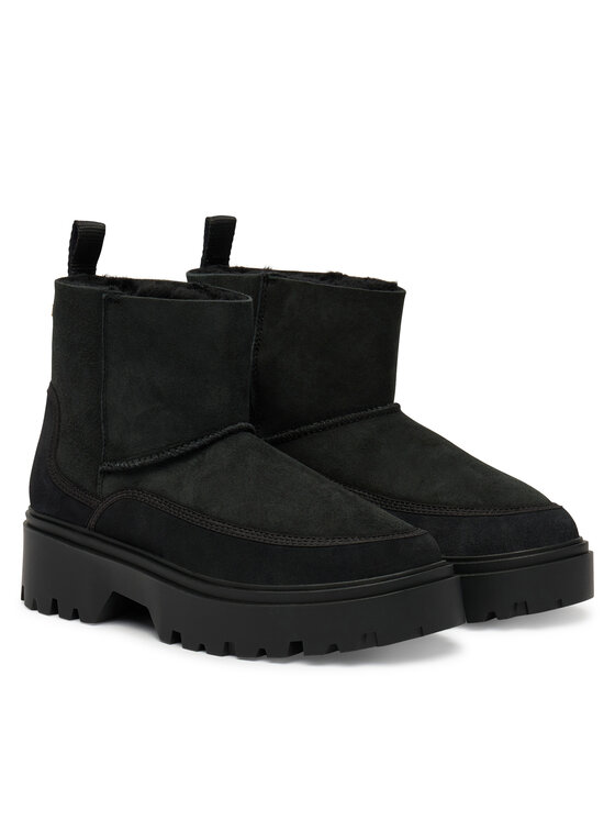 Tommy Hilfiger Μπότες Χιονιού Tommy Hilfiger Real Shearling Pullon FW0FW08997 Μαύρο