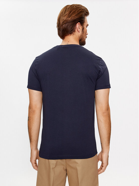Gant Gant Majica Shield 2003185 Mornarsko modra Slim Fit