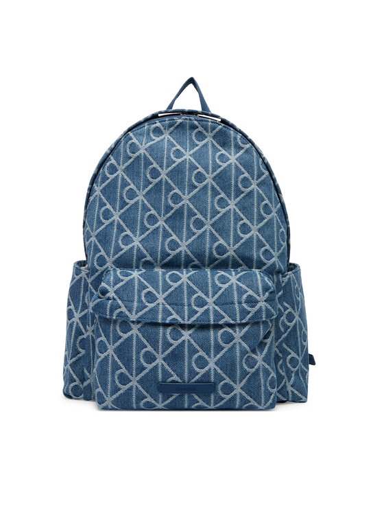 Calvin Klein Zaino Calvin Klein Emblem Aop Denim Round Backpack LV04D3429G Blu