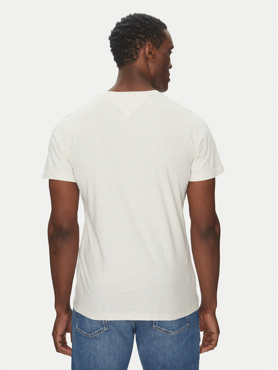 Tommy Jeans Tommy Jeans T-Shirt Essential DM0DM20740 Κρεμ Slim Fit