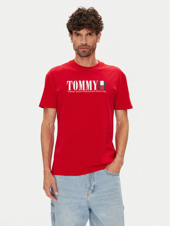 Tommy Jeans Tommy Jeans Majica Dna Flag DM0DM21941 Rdeča Regular Fit