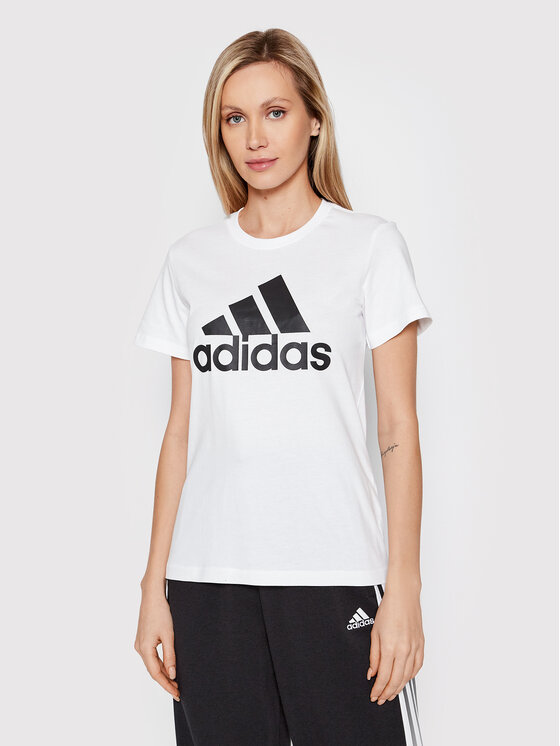 adidas adidas Majica Essentials Logo GL0649 Bela Regular Fit