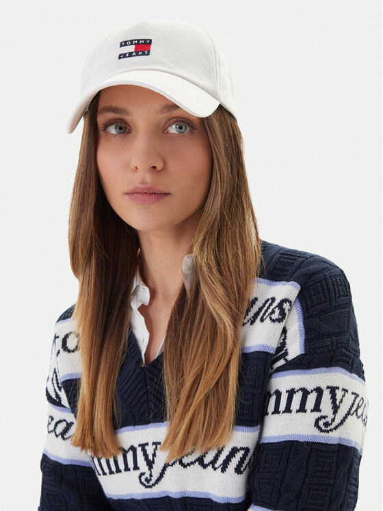 Tommy Jeans Kapa s šiltom Tommy Jeans Tjw Heritage Core 5 Panel Cap AW0AW16991 Bela